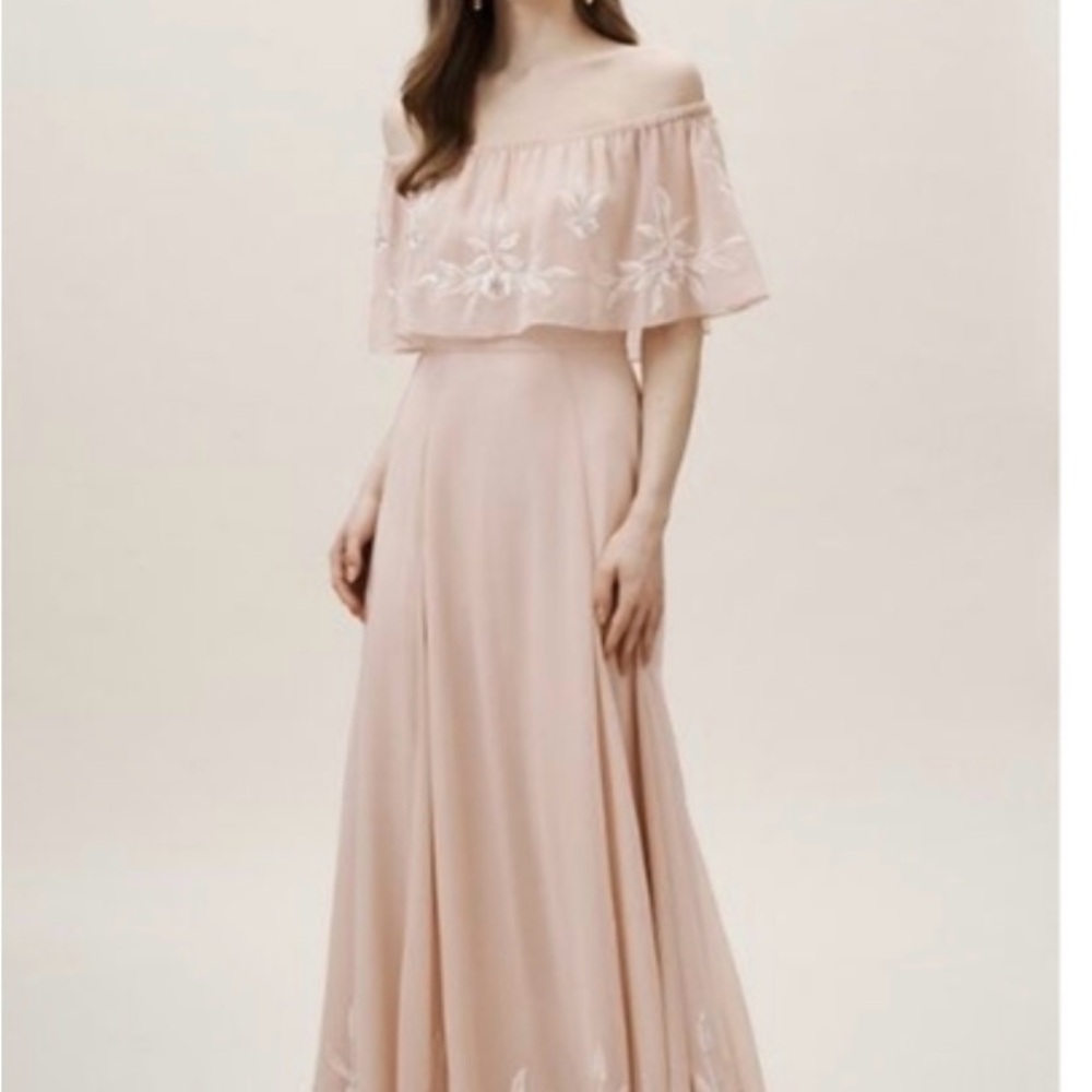BHLDN Off The Shoulder Bridesmaids Dress